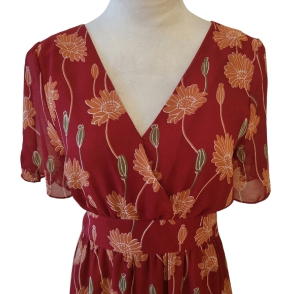 Madewell Tulip Sleeve "Tall Sunflower" Maxi Dress Size 2 - Picture 4 of 7